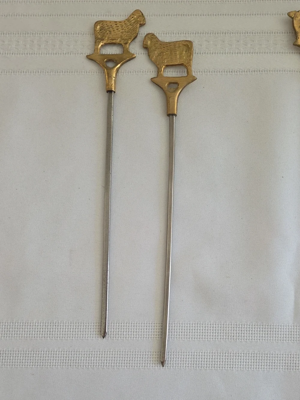 11 Skewers, Brass/Stainless Steel, Animals